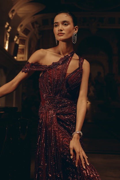 Crimson Eclipse Gown