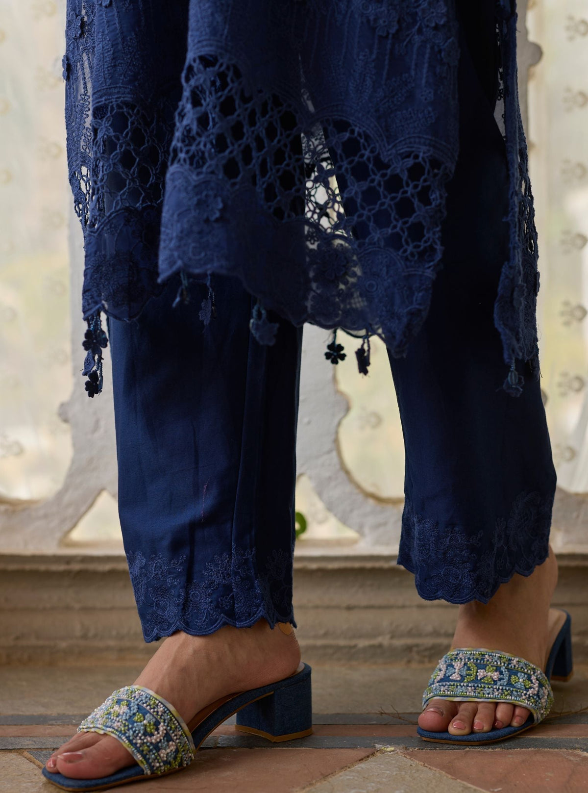 Ina Organza Blue Kurta Set
