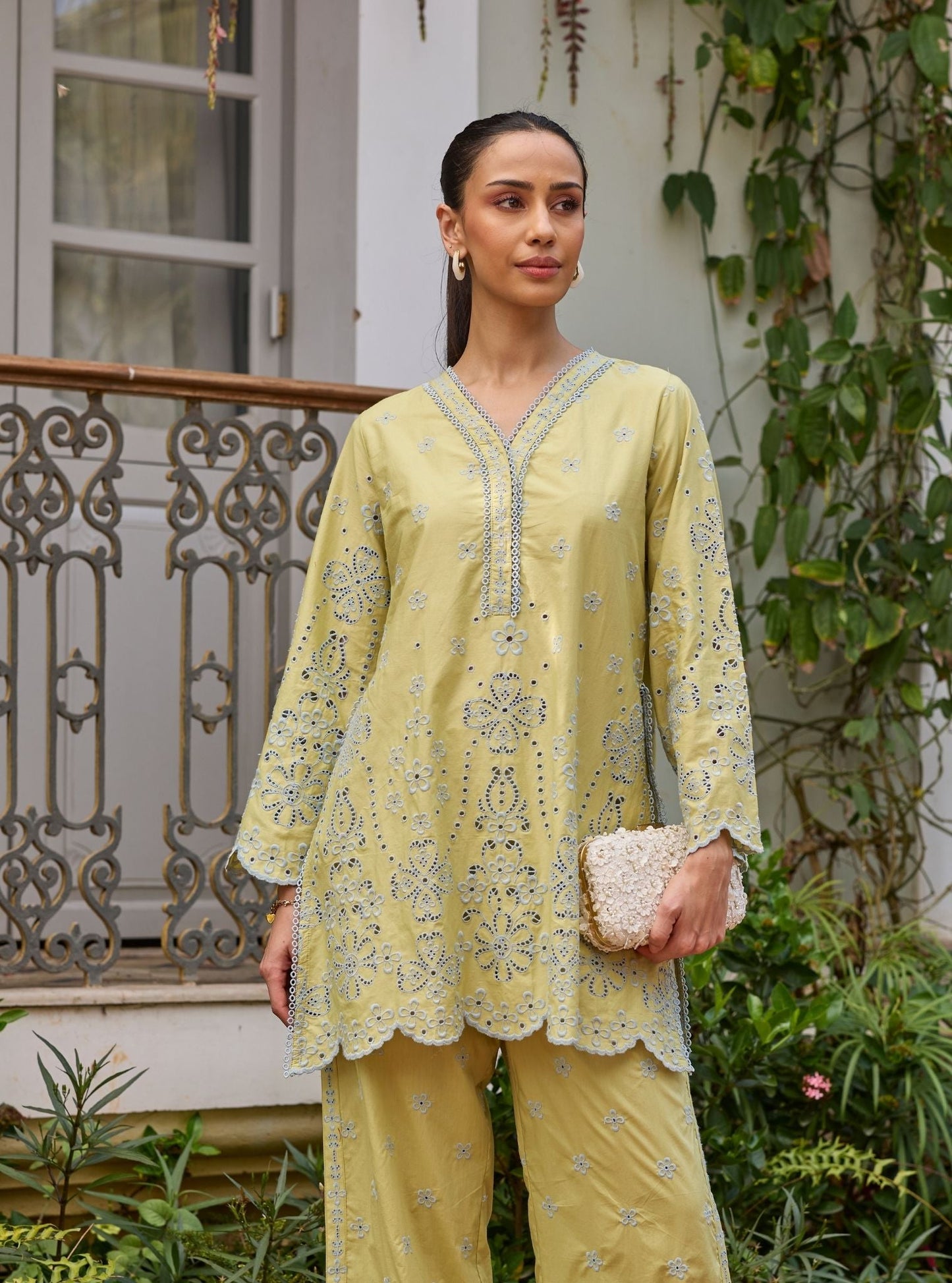 Ishara Supima Cotton Lime Top Set