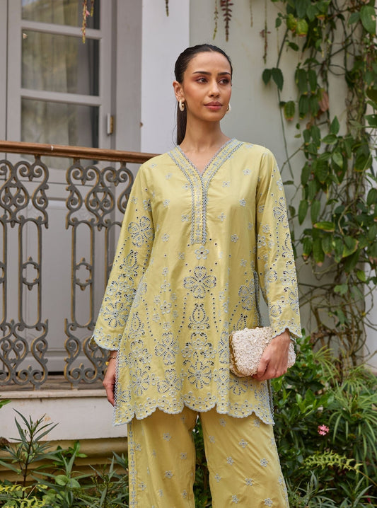 Ishara Supima Cotton Lime Top Set