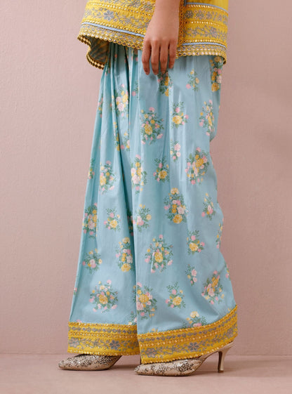 Sivi Supima Cotton Yellow Kurta with Farshi Salwar