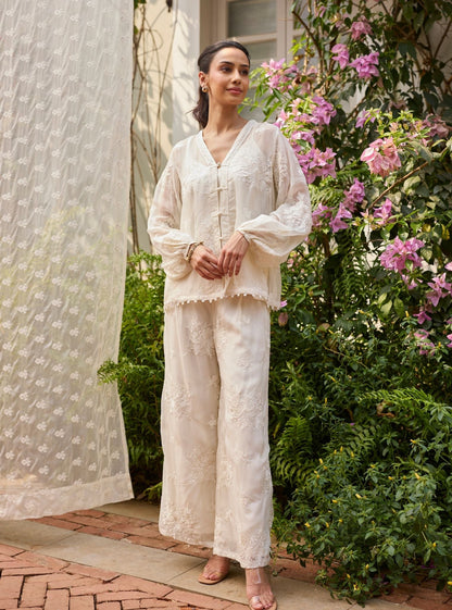 Suhaani Organza Off White Co-ord Set