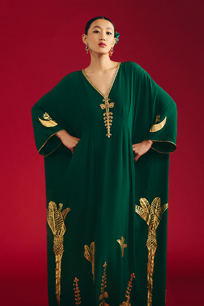 Green Palm Tress Kaftan