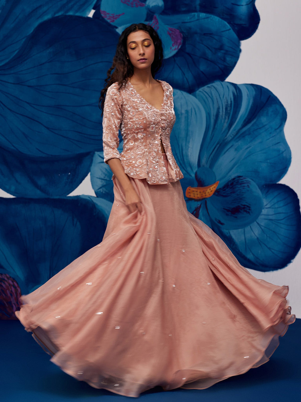 Celestial Rose Gold Jacket Set