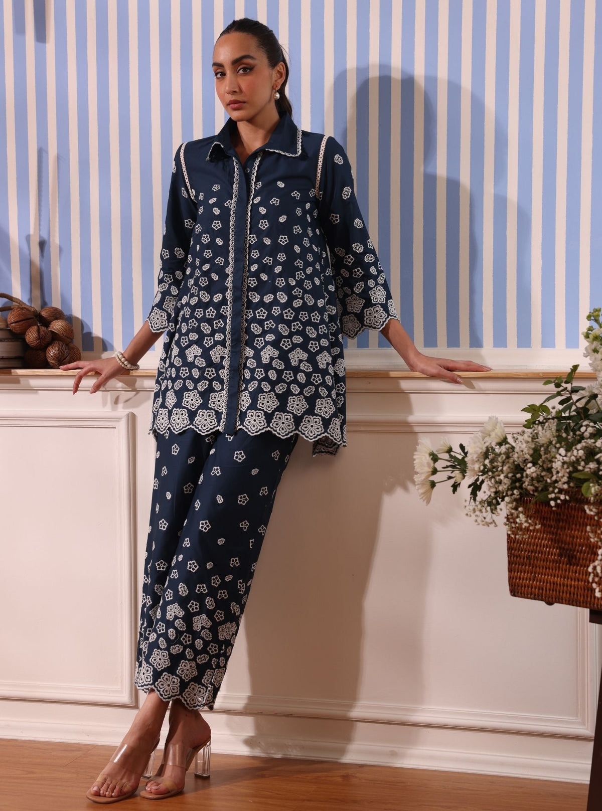 Nidha Supima Cotton Navy Co-ord Set