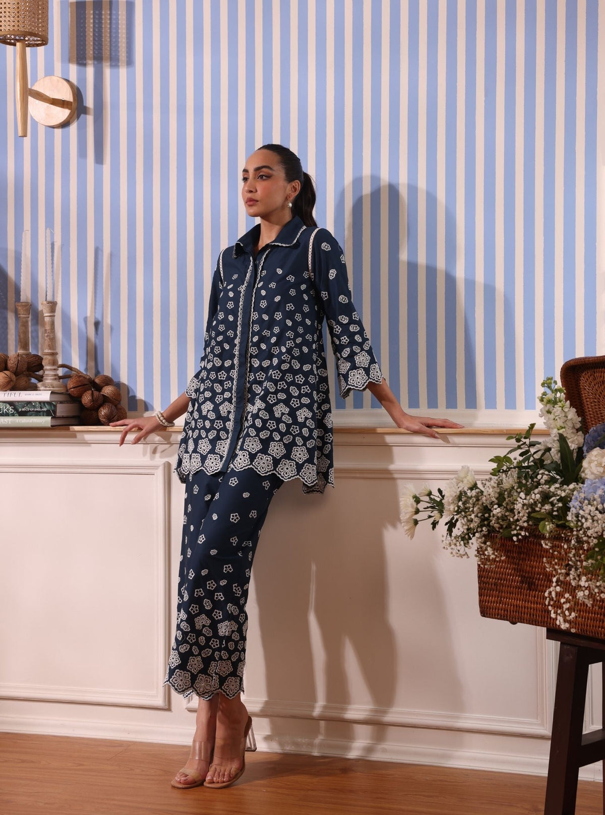 Nidha Supima Cotton Navy Co-ord Set