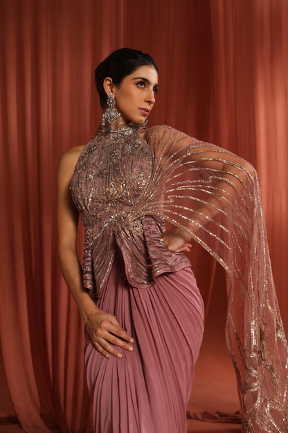 Blossom Peplum Saree