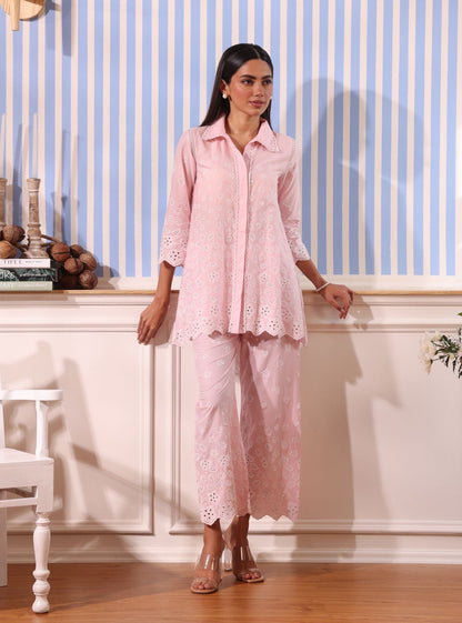 Nidha Supima Cotton Light Pink Co-ord Set
