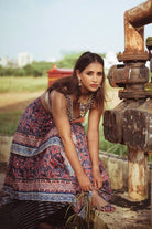 Midnight Blue Draped Asymmetrical Lehenga