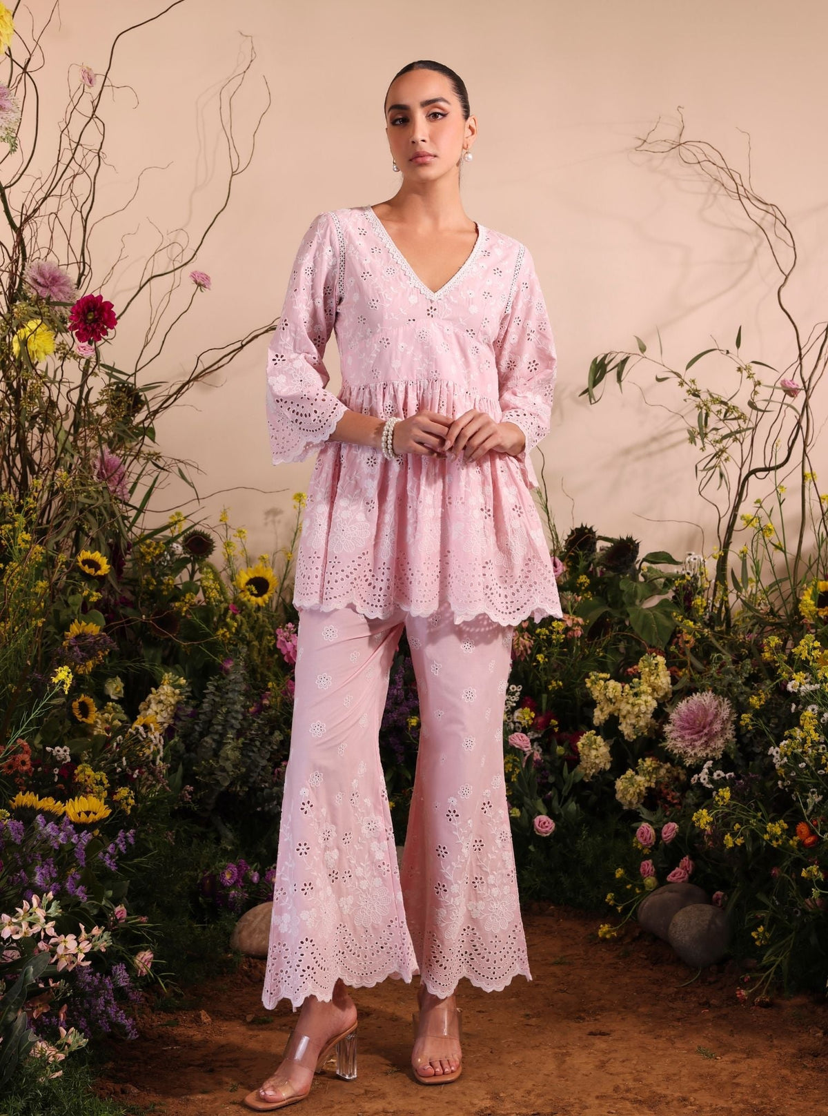 Dica Supima Cotton Light Pink Co-ord Set