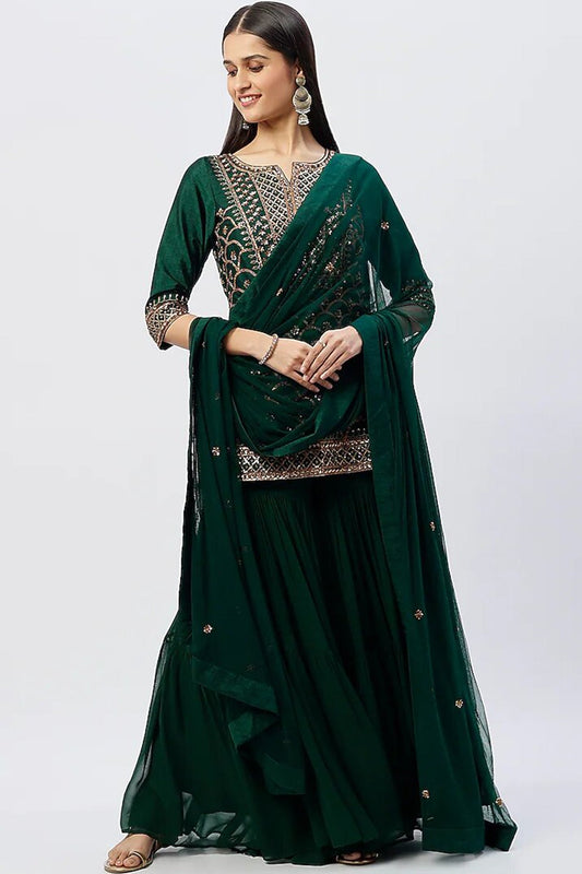 Bottle Green Kurta Set