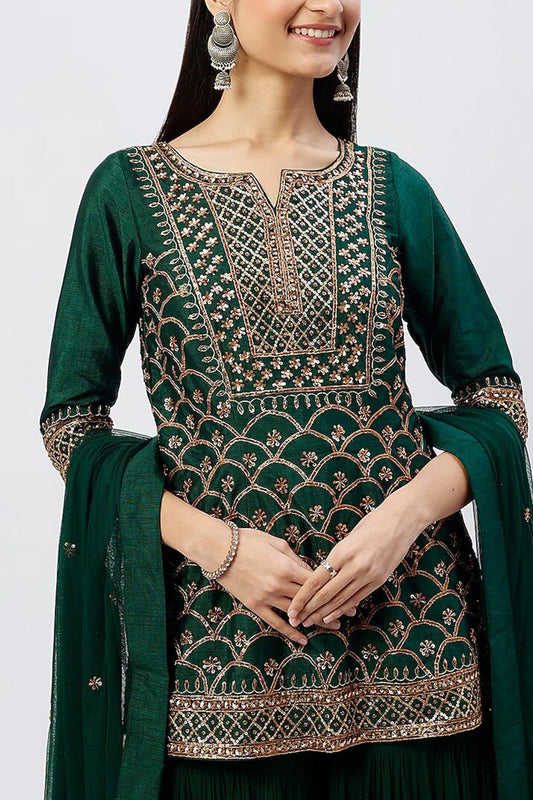 Bottle Green Kurta Set
