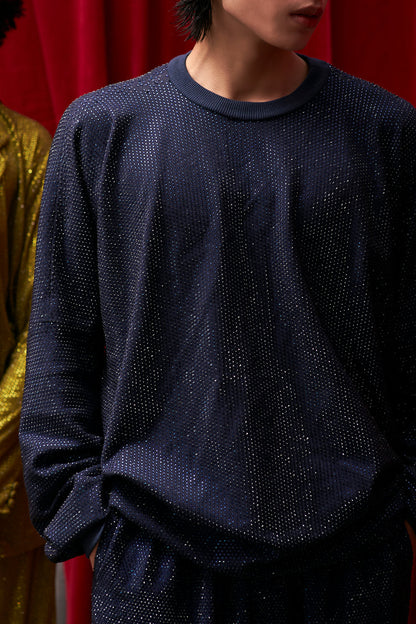 Navy Nebula Crystal Sweatshirt