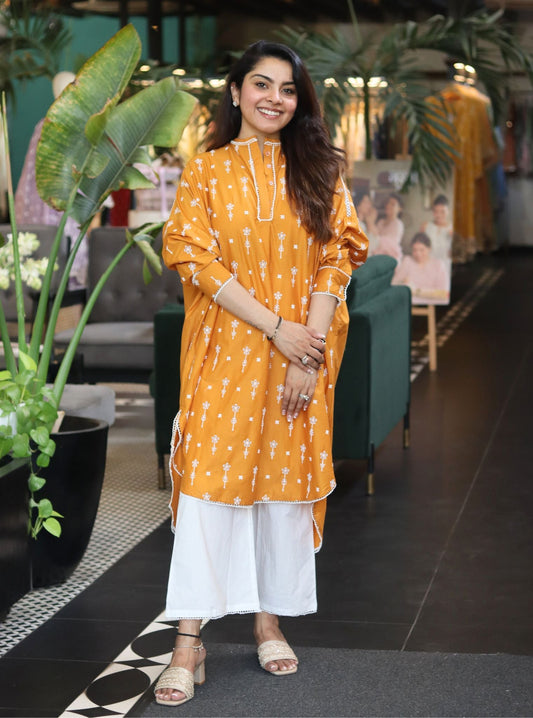 Oriana Supima Cotton Orange Co-ord Set