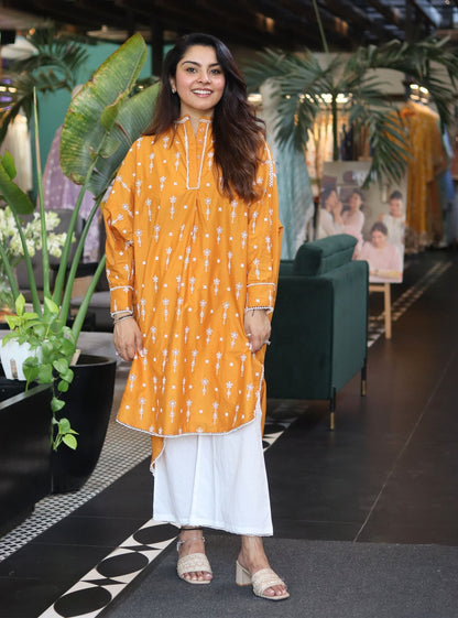 Oriana Supima Cotton Orange Co-ord Set