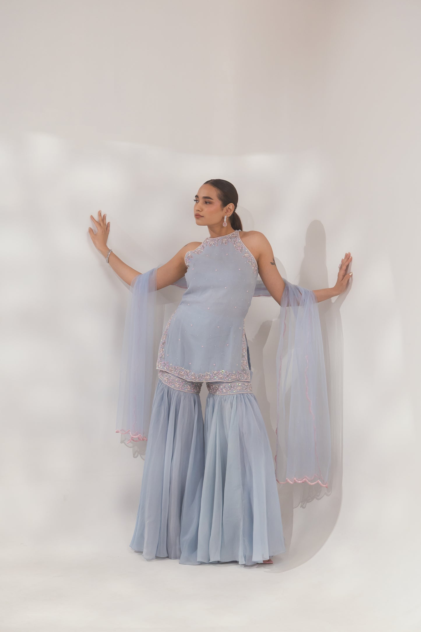 Blue Halter Sharara