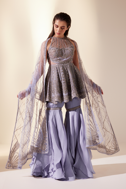Lilac sharara set