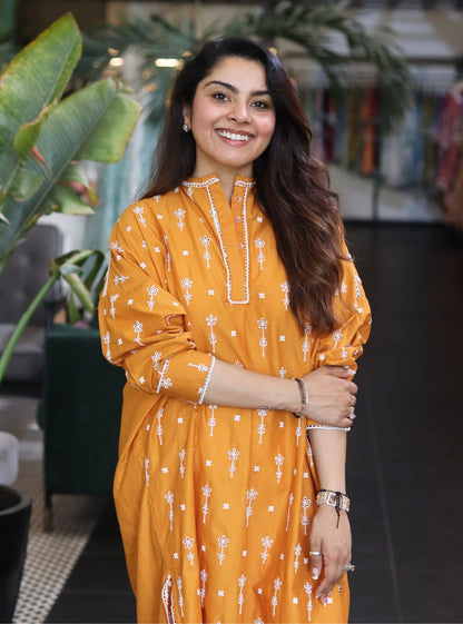 Oriana Supima Cotton Orange Co-ord Set