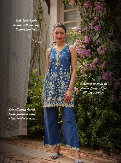 Mava Denim Kurta Set