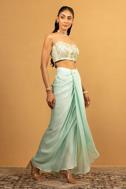 ICE BLUE DHOTI SET