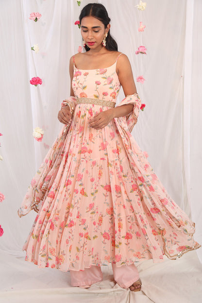 Pink spaghtette anarkali