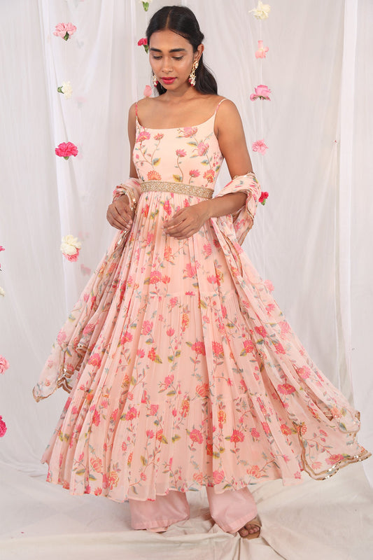 Pink spaghtette anarkali