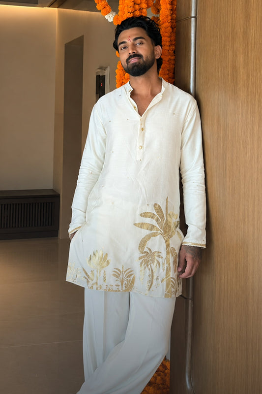 Ivory Backwater Postcard Kurta Set