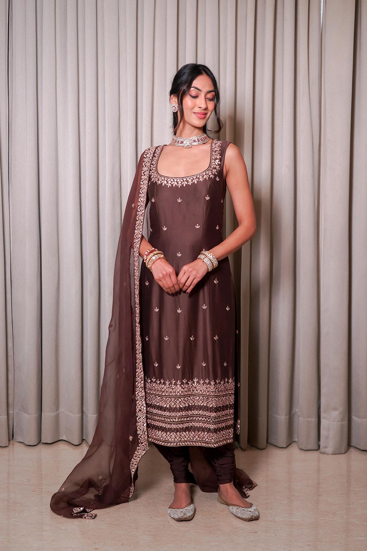 Brown Kurta Set