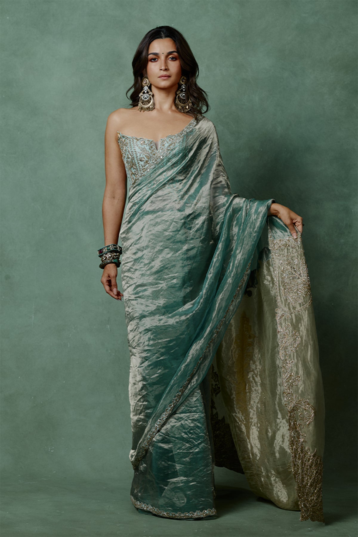 Ocean Breeze Corset Saree