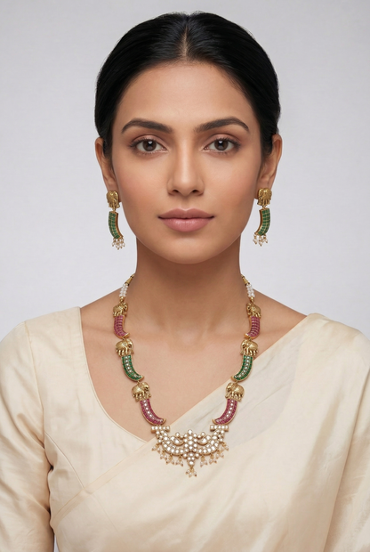 Arohi Multicolor Kundan Long Set