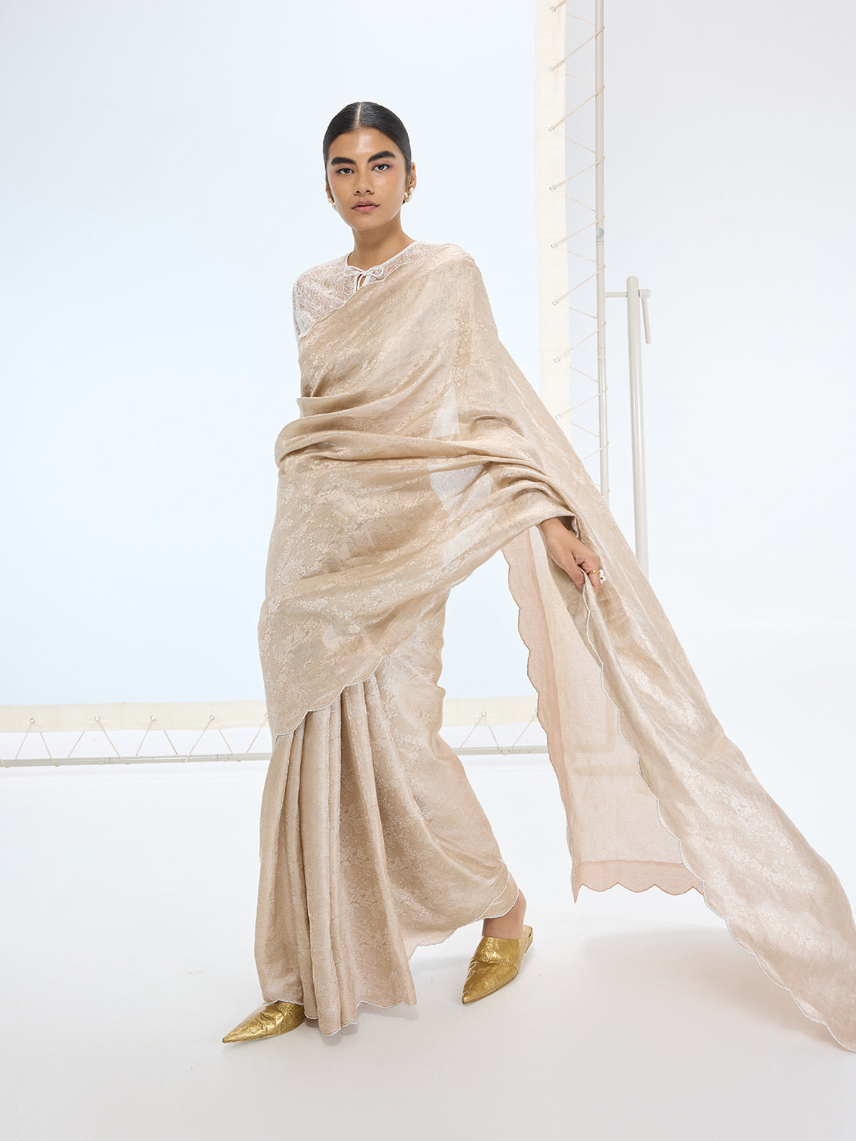 The Jenna Saree In Peach