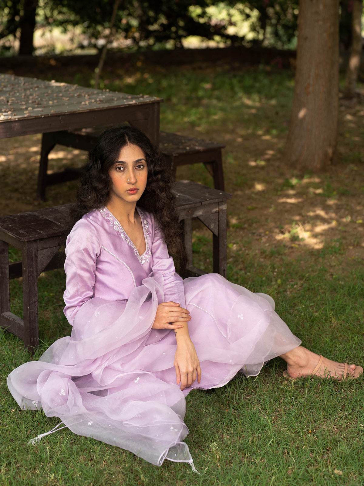Rainbow Lilac Kurta Set