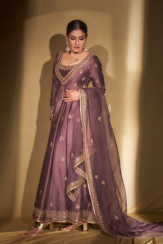 Raveena Tandon in Saira Anarkali Set