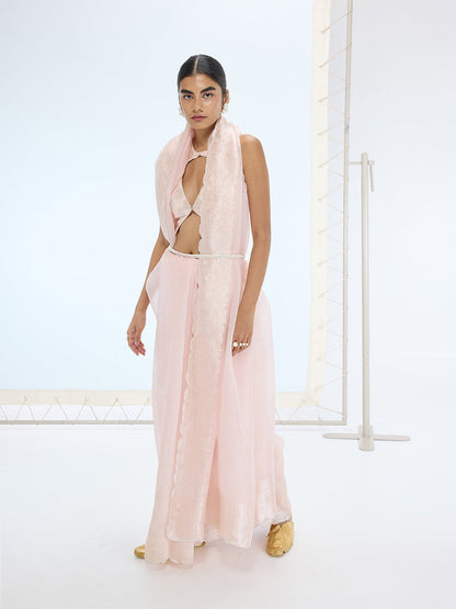 The Ella Saree In Peach