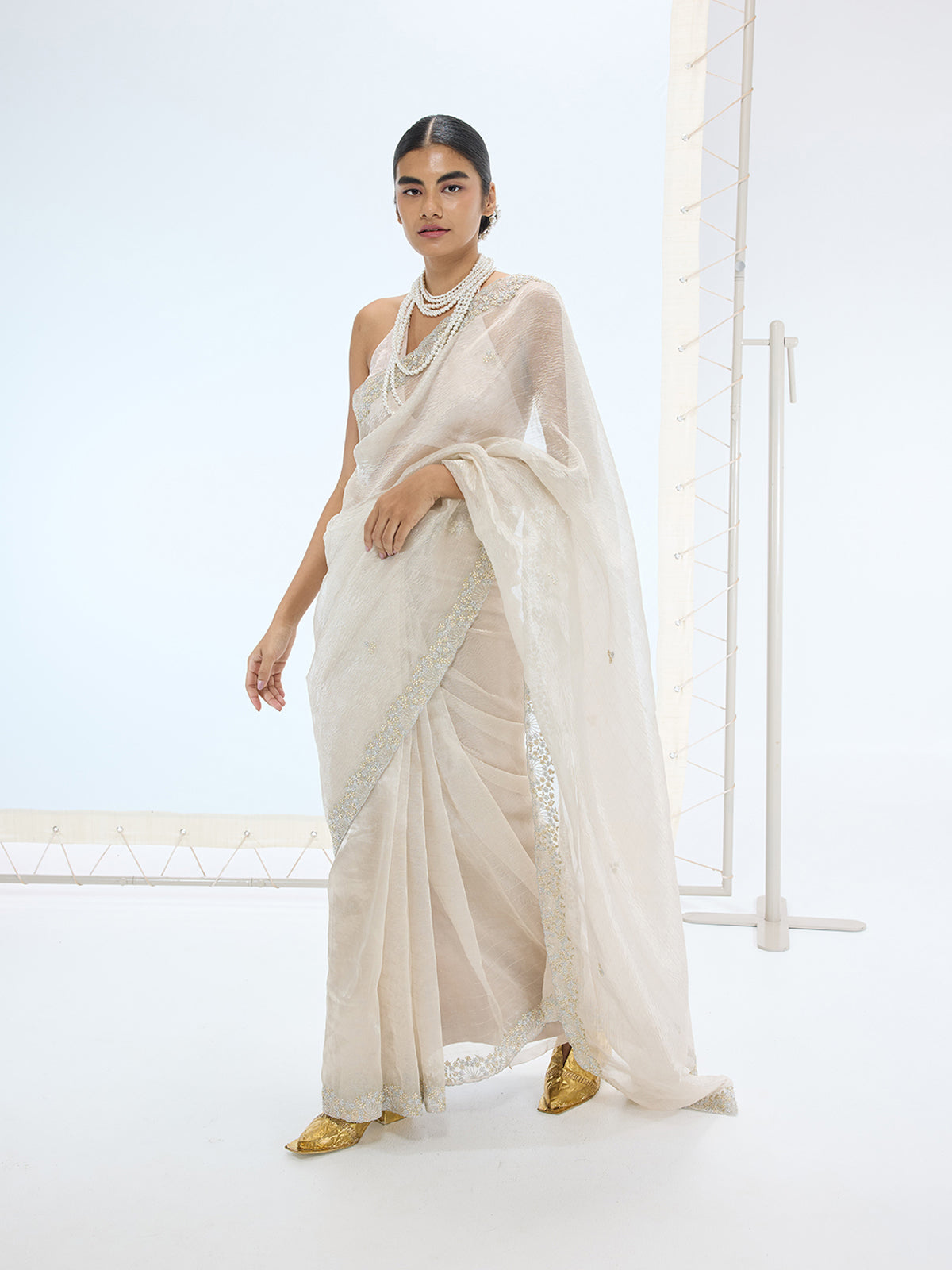 The Eva Saree In Champagne