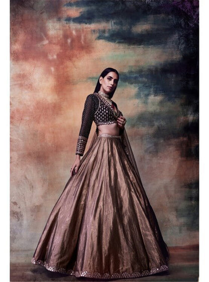 Copper Shimmer Organza Lehenga Set