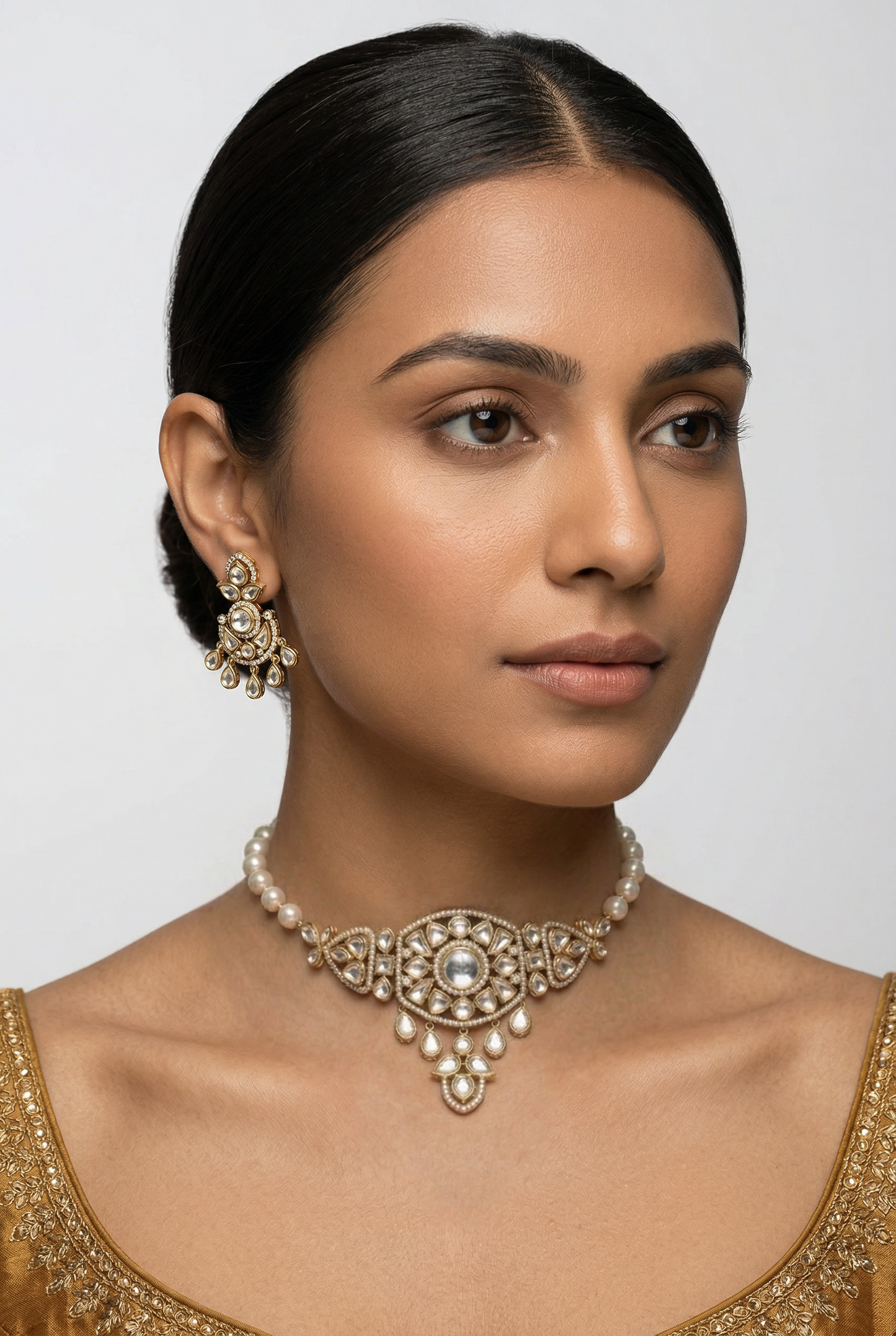 Sindoori Two Tone Finish Polki Choker