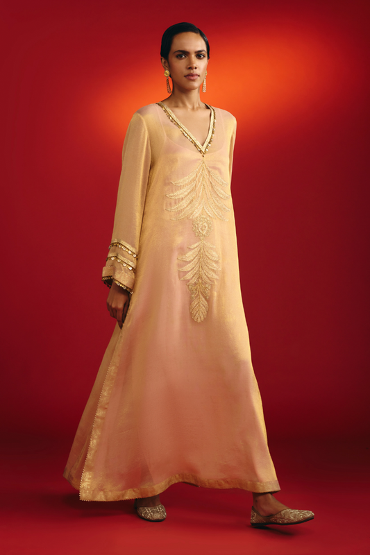 Baby Pink Moonfield Embroidered Kaftan
