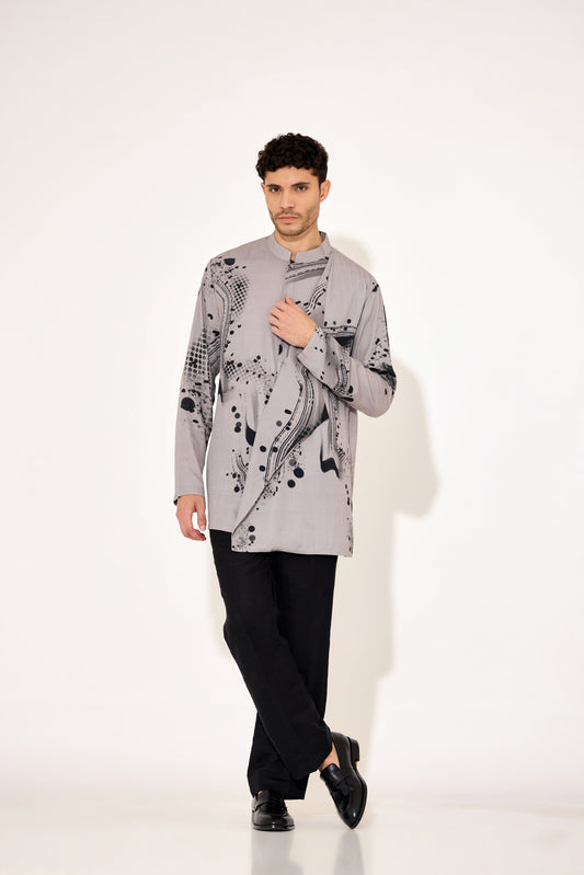 Grey Drape Shirt