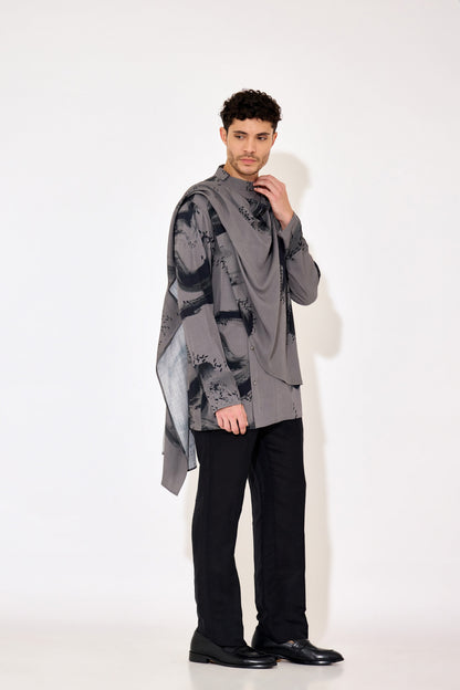 Grey Drape Shirt