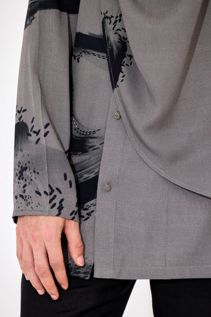 Grey Drape Shirt