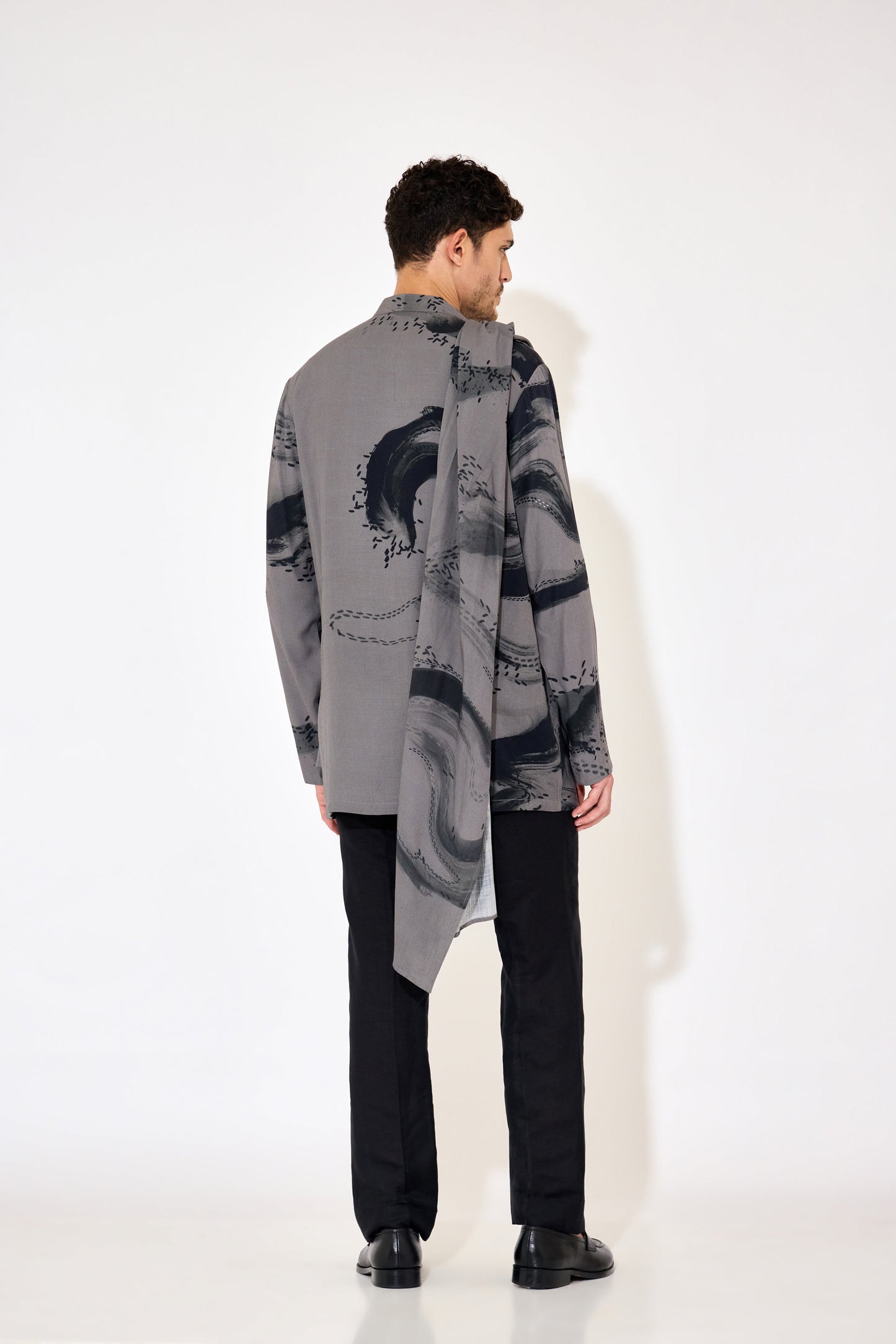 Grey Drape Shirt