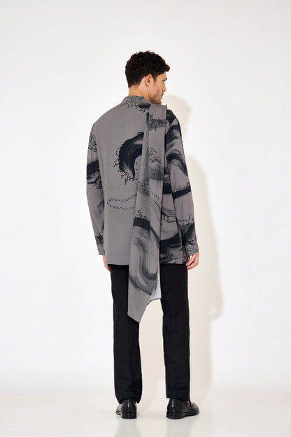 Grey Drape Shirt