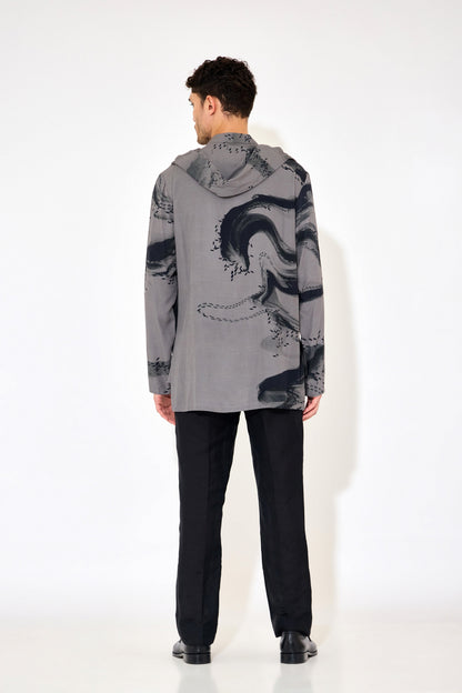 Grey Drape Shirt