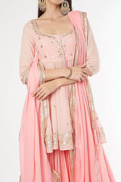 Baby Pink Peplum Kurta Set