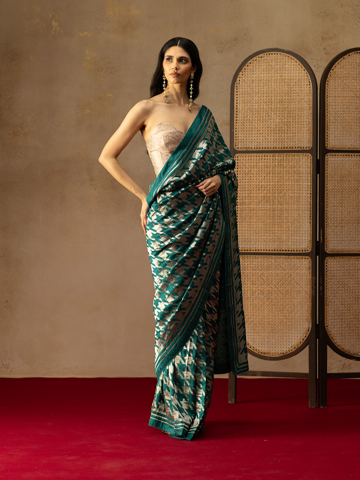 The Dark Green Gerum Saree