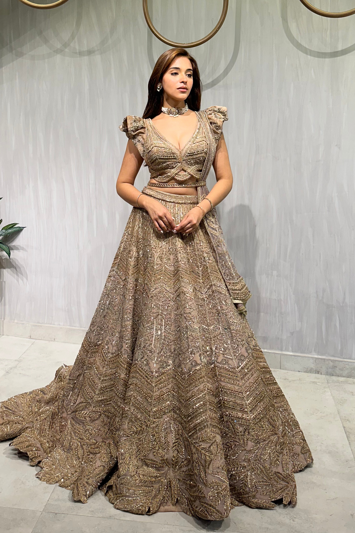 PRIYA DORA IN GOLDEN LEHENGA