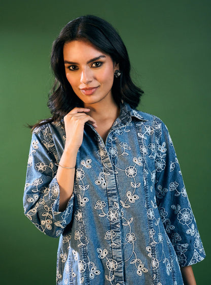Ondra Denim Kurta Set