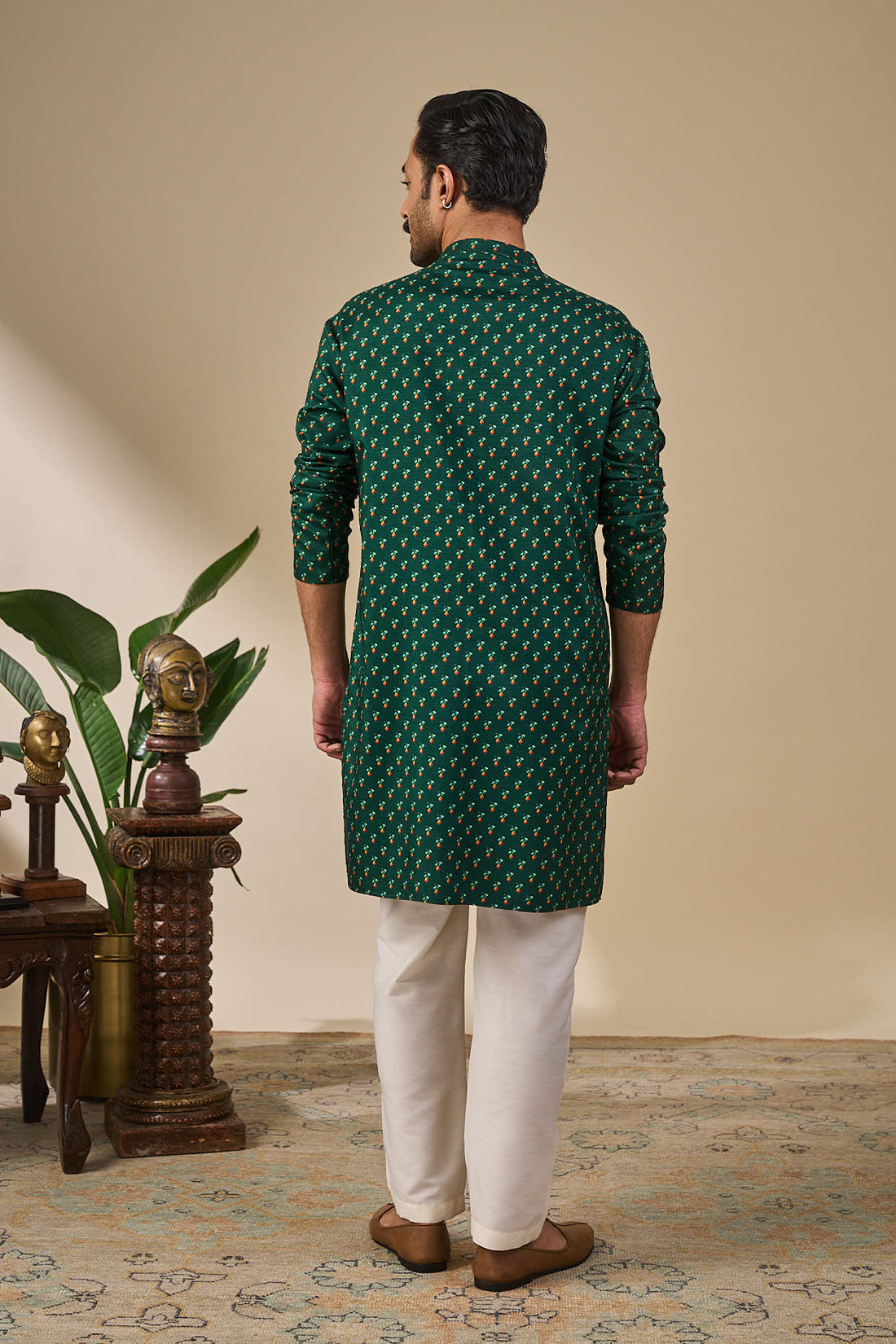 Green Kaju Ka Phool Kurta