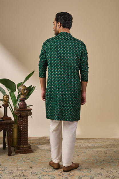 Green Kaju Ka Phool Kurta